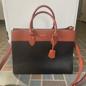 NWOT LOVEVOOK Laptop Bag for Women, 15.6 inch Tote Bag Black/ Brown